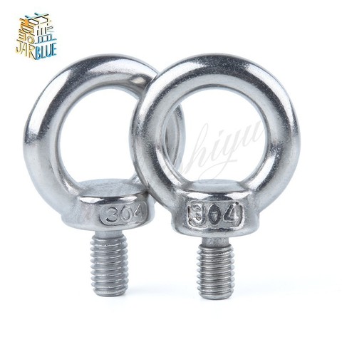 DIN580 M3 M4 M5 M6 M8 M10 M12 Eye Bolt 304, морские подъемные винты из нержавеющей стали, Кольцевое отверстие петли для кабельной веревки Eyebolt ► Фото 1/4