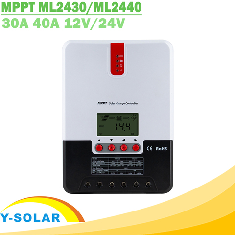 MPPT 30A 40A Солнечный Контроллер заряда 12 в 24 в авто ЖК-дисплей солнечное зарядное устройство литиевая свинцово-кислотная гелевая AGM для макс. 100 ... ► Фото 1/6