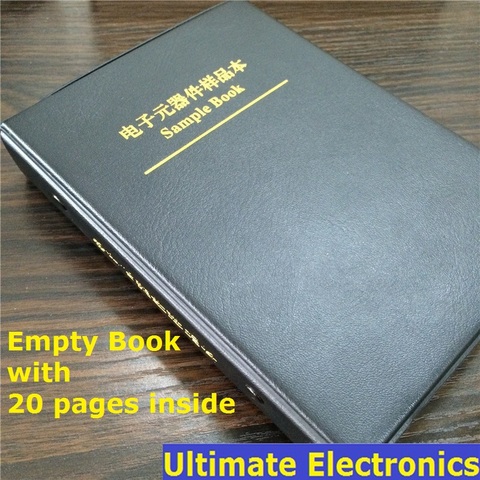 Пустая книга образцов с 20 страницами (пустые страницы) для 0402/0603/0805/1206 SMD электронных компонентов ► Фото 1/2