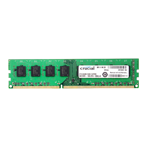 Модуль памяти Crucial DDR3, 4 Гб, DDR3 1600 МГц, 2x4 Гб (8 ГБ), 240-контактный DIMM, Настольный модуль памяти ► Фото 1/3