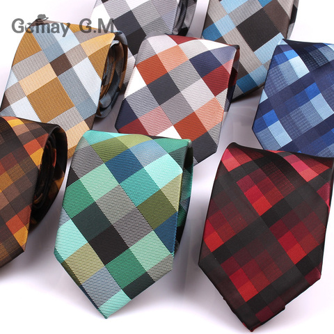Новый жаккардовый тканый галстук для мужчин, классический галстук в клетку, модный галстук из полиэстера, мужской галстук для свадьбы, дело... ► Фото 1/6