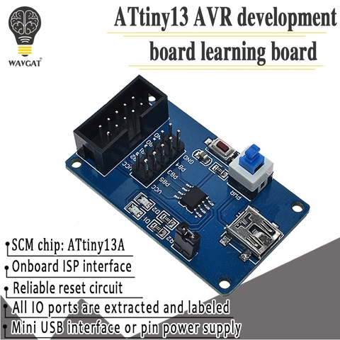 Attiny13 доска для разработки AVR Attiny13A-SSU доска для обучения экспериментальные тестовые доски Доска AVR минимальная система ► Фото 1/6