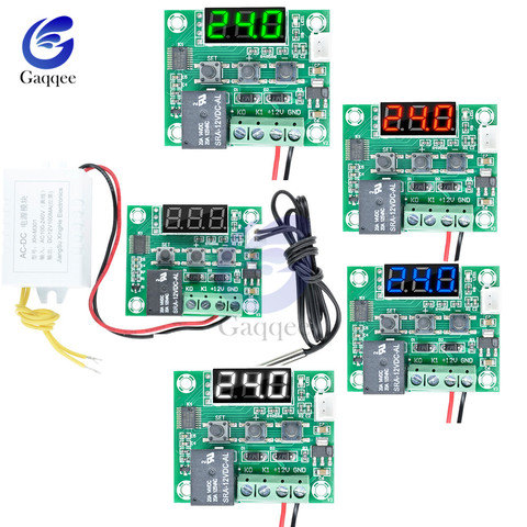 СВЕТОДИОДНЫЙ цифровой термостат W1209 AC 110 В-220 в, термостат с контролем температуры, термометр, термо-контроллер, модуль переключателя с блоко... ► Фото 1/6
