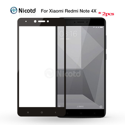 2.5D полноэкранное закаленное стекло Nicotd, 2 шт., для Redmi Note 4 глобальная версия, красочная защита экрана ► Фото 1/6