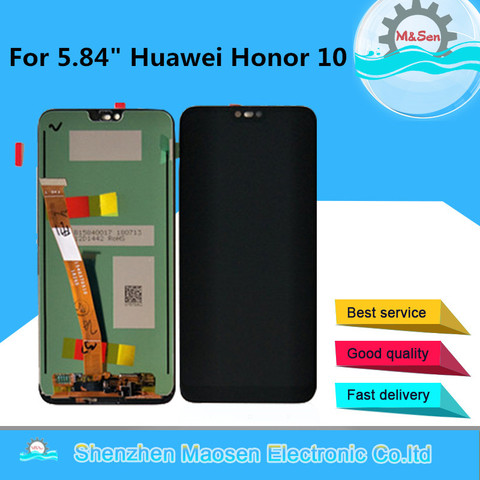 Оригинальный ЖК-дисплей M & Sen 5,84 дюйма для Huawei Honor 10 с сенсорной панелью и цифровым преобразователем со сканером отпечатка пальца для женской... ► Фото 1/4