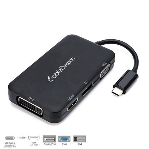 Новый USB 3.1 usb-c Type-C к USB 3,0 HDMI + Type C VGA DVI DisplayPort DP кабель Thunderbolt 3 совместимый адаптер для Macbook Pro 2016 ► Фото 1/6