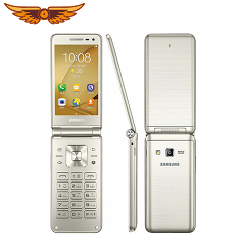 Оригинальный разблокированный мобильный телефон Samsung Galaxy Folder G1600(2016), экран 3,8 дюйма, четырёхъядерный, 2 Гб ОЗУ 16 Гб ПЗУ, две SIM-карты, 1,4 ГГц LTE ► Фото 1/6