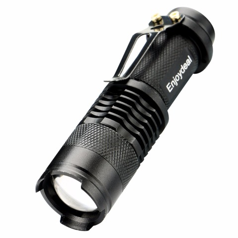 Тактический светодиодный фонарь Q5 с регулируемым зумом, 2000 люмен, мини-фонарик с фокусировкой, светодиодный фонарик с аккумулятором AA/14500 ► Фото 1/6
