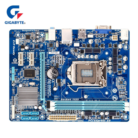 Оригинальная Материнская плата Gigabyte, разъем LGA 1155 DDR3 16G H61 H61M S1, Настольная материнская плата SATA II, б/у системная плата ► Фото 1/1