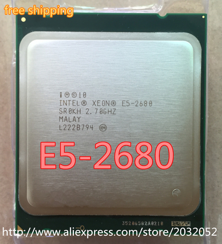 Телефон lntel Xeon E5, 2680 МБ, 8 ядер, 2,7 ГГц, 20 МБ, L3, 130 Вт кэш-памяти, 8 ГТ/с, разъем QPI ► Фото 1/1