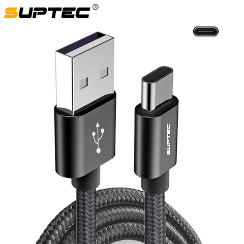 SUPTEC новый прочный нейлоновый USB Type-C кабель в оплетке для Samsung Xiaom Huawei USB Type C кабель для зарядки и передачи данных, шнур для зарядки и зарядки, ш... ► Фото 1/6