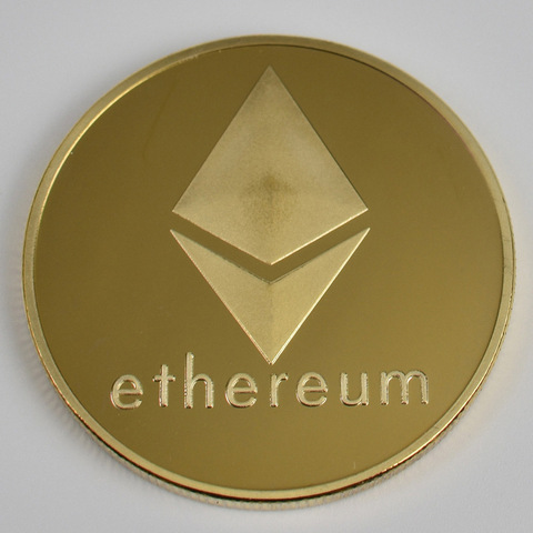 Новинка, позолоченная памятная монета из Ethereum с серебряным покрытием, подарочное антикварное украшение для дома ► Фото 1/1