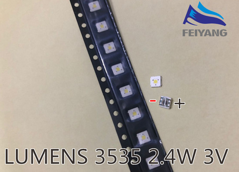 100 шт люменов LED подсветка Flip-Chip LED 2,4 W 3V 3535 холодный белый 153LM LCD подсветка для ТВ приложения ► Фото 1/6