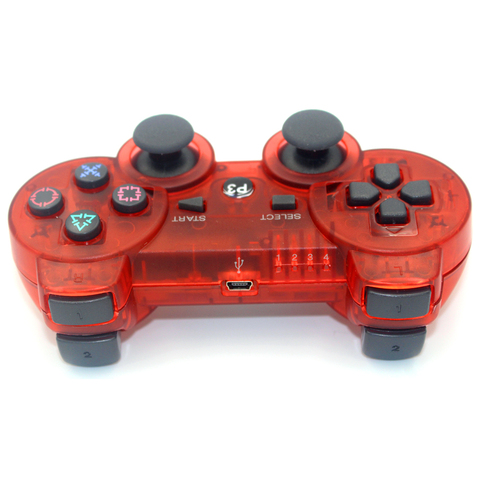 JIELI беспроводной Bluetooth прозрачный цветной контроллер для Sony PlayStation Dualshock 3 PS3, контроллер с вибрацией, геймпад ► Фото 1/6