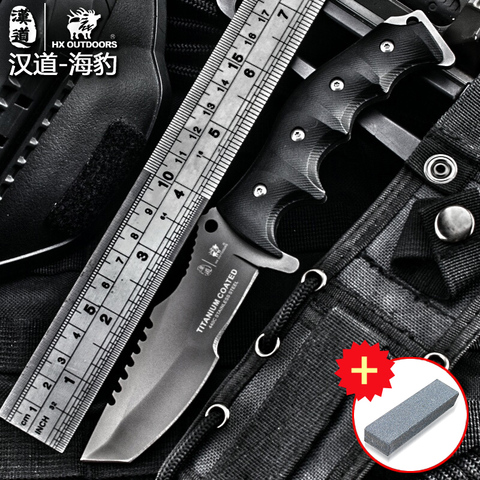 HX Открытый нож для кемпинга, нож для выживания, тактическая самозащита, меч, многофункциональный нож K10 hande 440c blade ► Фото 1/6