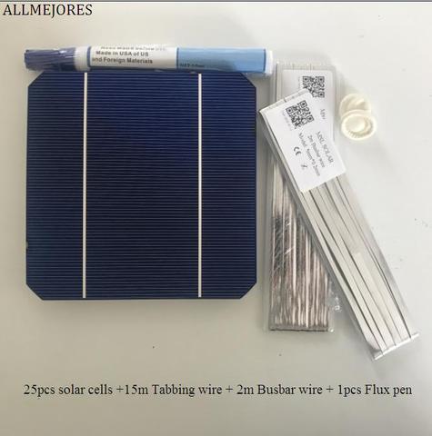 ALLMEJORES 25 шт. 5x5 монокристаллическая солнечная батарея 2,9 Вт/шт. класса А для DIY 70 Вт Солнечная Панель зарядное устройство + достаточное количество провода для абсорбции + флюс-ручка ► Фото 1/1