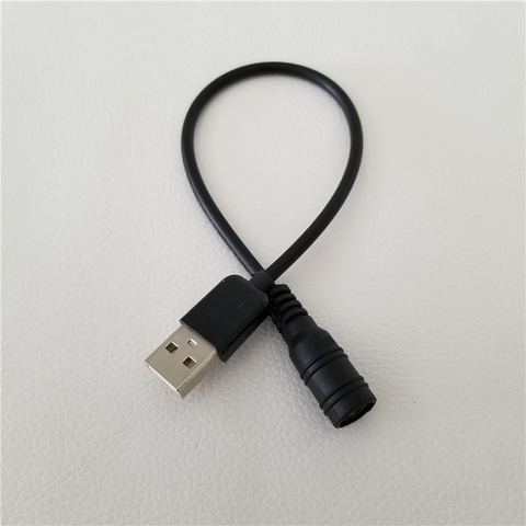 Переходник USB Type A Male на 5,5x2,1 мм DC Female, черный кабель для зарядки 30 см ► Фото 1/4
