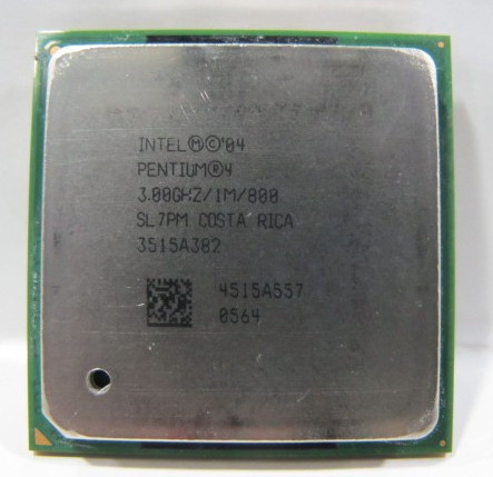 Intel Pentium P4 3,0 4 3 ГГц разъем 478 p4 3,0 1M 800 SL7PM характеристики EO P4 3.0E может работать в наличии ► Фото 1/2