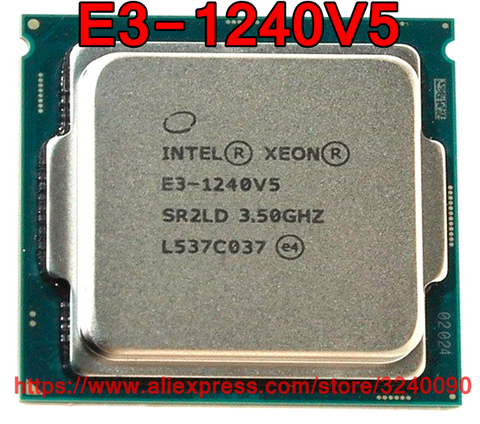 Оригинальный процессор Intel CPU Xeon E3-1240V5, 3,50 ГГц, 8 Мб, 80 Вт, четырехъядерный процессор E3 1240V5, разъем 1151, бесплатная доставка, E3 1240 V5 ► Фото 1/1