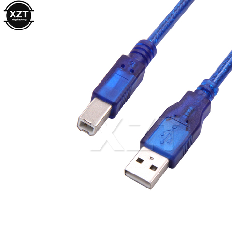 Высококачественный высокоскоростной кабель для принтера USB 2,0 0,3 м, 1 м, 1,5 м, 3 м, кабель типа A «Папа-папа», «папа» с фильтром, двойной прозрачный защитный экран ► Фото 1/4