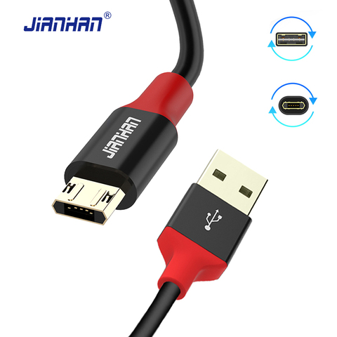 Двусторонний кабель Micro USB 5 в 2 а для быстрой зарядки мобильных телефонов Android, кабель Micro USB для Samsung, Xiaomi, Huawei, провод Micro USB ► Фото 1/6