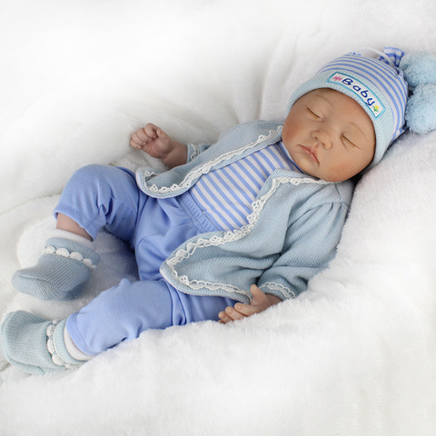 Kawaii 55 см, мягкая силиконовая кукла для новорожденных, 22 дюйма, BeBe Boneca, Реалистичная Спящая кукла для новорожденных, игрушки для малышей, ... ► Фото 1/6