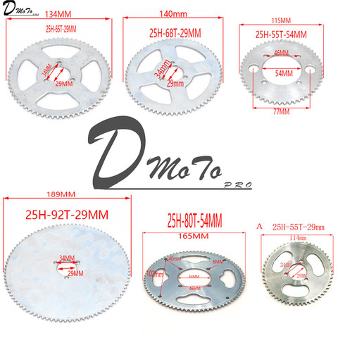 Задняя звездочка для карманного велосипеда, 25H 55t 65t 68t 70t 80t 92t Tooth 29/54/55 мм, для 47CC 49CC Mini Moto ATV Quad ► Фото 1/1