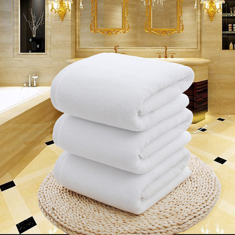 Белое Большое банное полотенце для душа, хлопковое плотное полотенце, домашняя ванная комната, отель, взрослые дети, Badhanddoek Toalha de banho Serviette de ... ► Фото 1/6