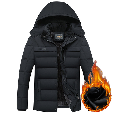 Новая зимняя куртка для мужчин-20 градусов уплотненные теплые мужские парки пальто с капюшоном флисовые мужские куртки верхняя одежда Jaqueta ... ► Фото 1/6