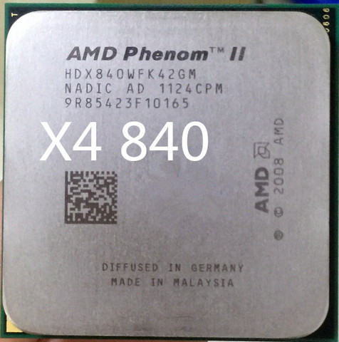 Процессор AMD Phenom II X4 840x4 840, четырехъядерный процессор, 3,2 ГГц/4 м/95 Вт Разъем AM3 AM2 + 938 pin X4 840, может работать ► Фото 1/1