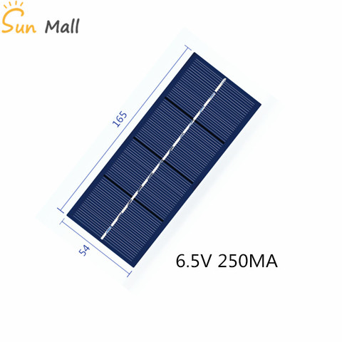 Мини поли солнечная панель 6,5 V 6 V 250MA 1,5 W для солнечной эпоксидной сборки фонарик выделенный 165*65 MM ► Фото 1/1