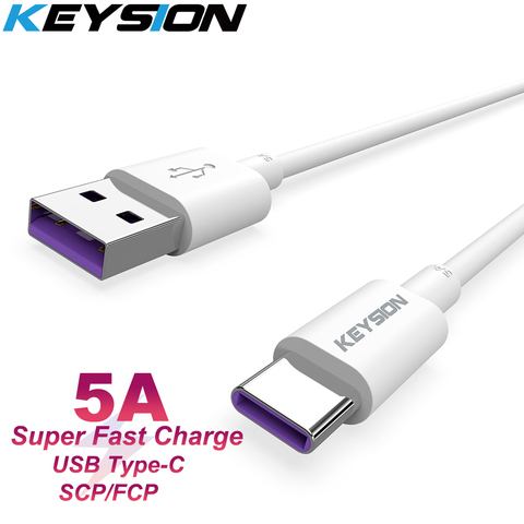 Кабель KEYSION USB C 5A, кабель USB Type-C Supercharge для Huawei P30 P20 Pro Mate20 10 Pro P10 Plus lite, кабель для быстрой зарядки ► Фото 1/6
