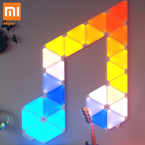 Оригинальная цветная смарт-доска Xiaomi Nanoleaf с нечетным светом, работает с Mijia для Apple Homekit, Google Home, настраиваемая Настройка, 4 шт./1 коробка ► Фото 1/6