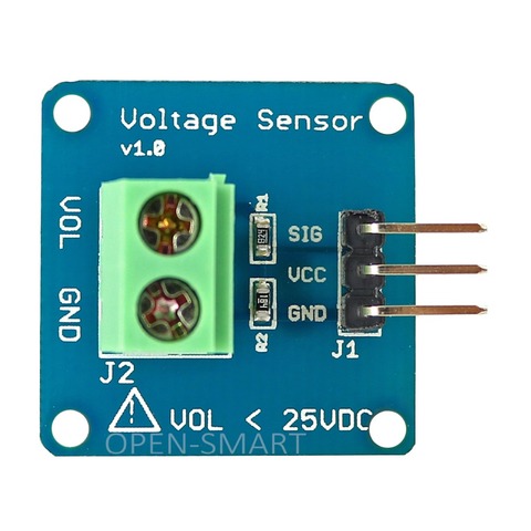 Высокоточный модуль датчика постоянного напряжения, детектор напряжения, модуль обнаружения делителя напряжения для Arduino ► Фото 1/3