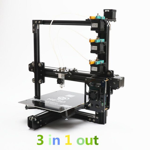HE3D EI3 трехцветный 3D-принтер «сделай сам» 24 в источник питания _ автоматический уровень _ большой размер сборки 200*280 * мм _ три цельнометаллических экструдера ► Фото 1/6