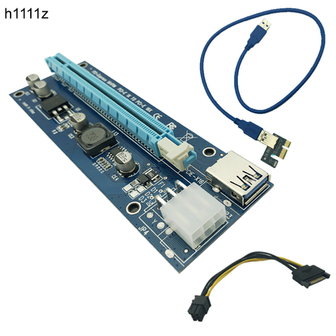 Новая переходная карта USB 3,0 PCI-E 1x в 16x разъем PCIE USB адаптер PCI-E 1 в 4 Riser для видеокарты для майнинга биткоинов ► Фото 1/6