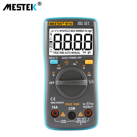 Цифровой мультиметр MESTEK MT101 MT102, Измеритель постоянного/переменного тока, емкости и сопротивления, для диодов, диагностический инструмент ► Фото 1/6
