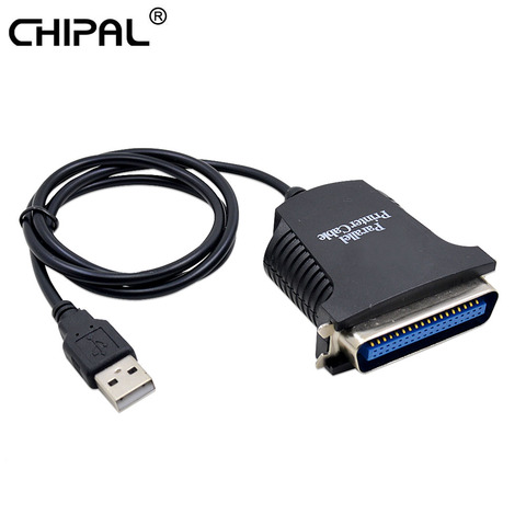 Кабель-преобразователь CHIPAL USB-DB36 для параллельного принтера, LPT двунаправленный черный цвет ► Фото 1/6
