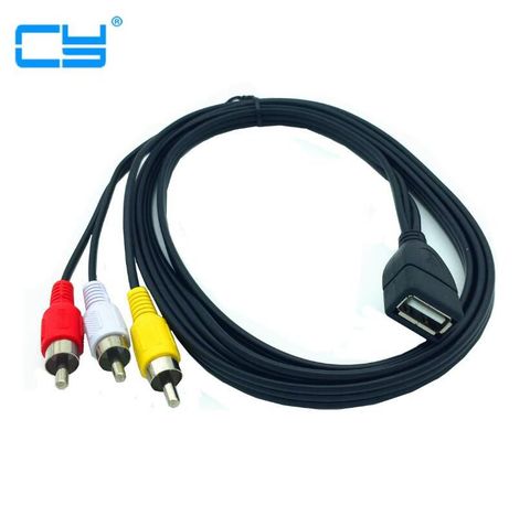 5 футов 1,5 м USB A разъем на 3 RCA Phono AV кабель свинцовый PC TV Aux аудио видео адаптер кабель 150 см ► Фото 1/4