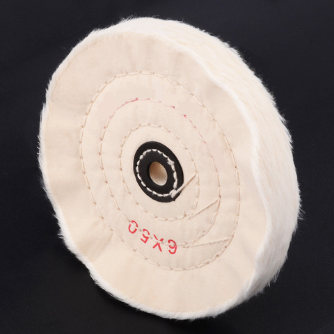 1 шт. 6 дюймов 150 мм белый фланелевый Полировочный шлифовальный диск для ткани Полировочный диск буфер для металла мрамора стекла керамики ► Фото 1/6