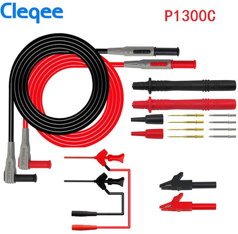 Сменный зонд мультиметра Cleqee P1300B P1300C 12 в 1, щуп со сменным зондом, Зажим мультиметра, комплекты испытательных проводов + зажимы типа «крокоди... ► Фото 1/6