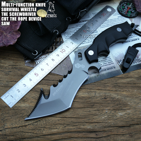 Многофункциональный нож LCM66 с фиксированным лезвием, охотничий инструмент, нож для кемпинга, инструмент для выживания на природе, портативн... ► Фото 1/6
