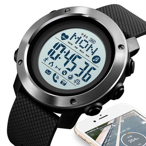 Bluetooth Смарт-часы для Android Wear Android OS IOS Смарт-часы мужские спортивные часы с компасом умные часы SKMEI ► Фото 1/6