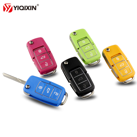 Откидной складной ключ YIQIXIN с 3 кнопками для Volkswagen VW Jetta Golf Passat Beetle Polo Bora, чехол для автомобильного ключа ► Фото 1/6