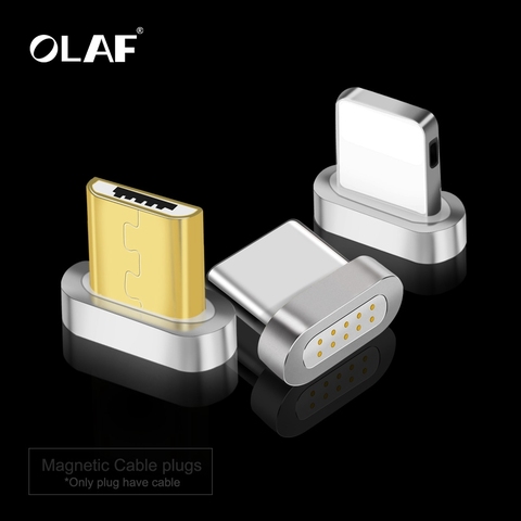 Магнитный зарядный usb-кабель OLAF, адаптер для iPhone, Micro USB Type-C, мобильный телефон, быстрая зарядка, магнитное зарядное устройство ► Фото 1/6