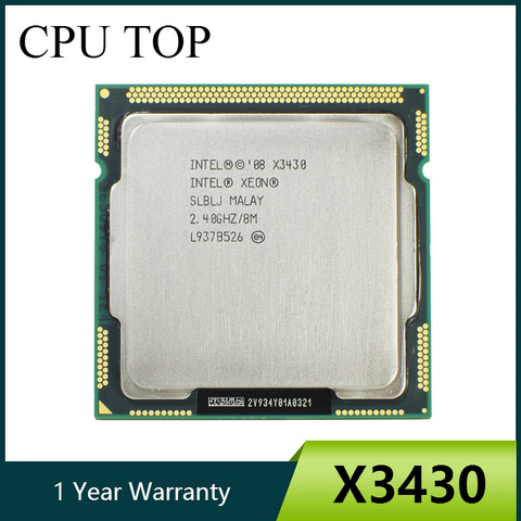Четырехъядерный процессор Intel Xeon X3430 2,4 ГГц LGA 1156 8 Мб кэш-памяти 95 Вт ► Фото 1/3