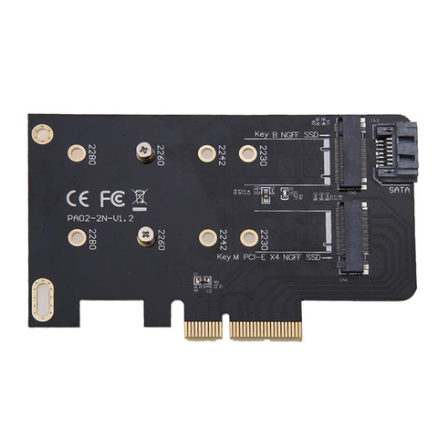 Адаптер M.2, плата расширения, адаптер NVME PCIE SSD PCI-E M.2 SSD PCIE, адаптер M.2 PCIE, адаптер PCI Express X4 M для 2230-2280 M2 SSD ► Фото 1/1