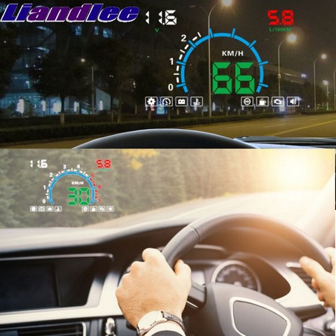 Liandlee HUD для Mercedes Benz M ML GL GLE GLS W163 W164 W166 X164 X166 Спидометр OBD2, дисплей с подсветкой, большой монитор, гоночный HUD ► Фото 1/6