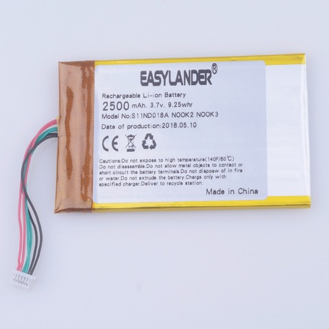 3,7 V 2500mAh литий-полимерный аккумулятор для MLP305787 Nook Простой сенсорный 6 