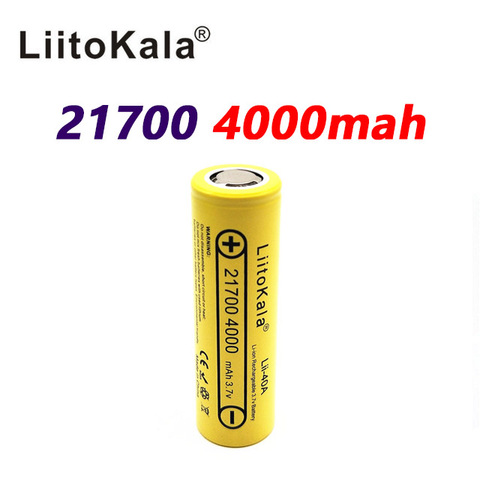 LiitoKala Lii-40A 21700 4000mah Li-Ni Battery 3,7 V 40A 3,7 V 30A power 5C Rate разряд ► Фото 1/6